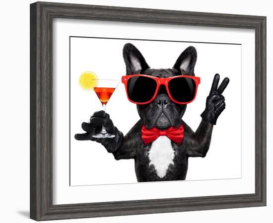 Cocktail Party Dog-Javier Brosch-Framed Photographic Print