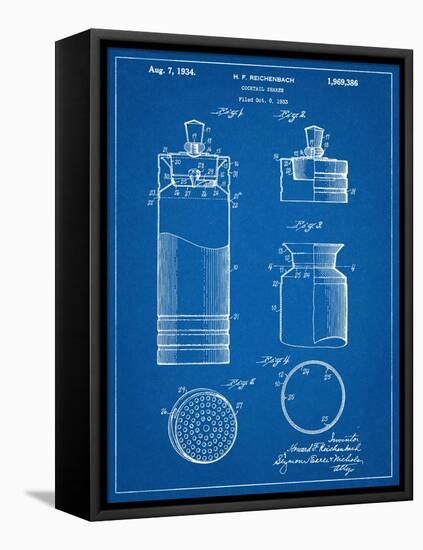 Cocktail Shaker Construction Patent-null-Framed Stretched Canvas