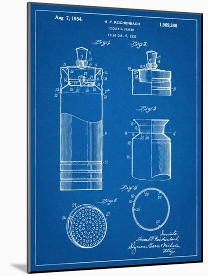 Cocktail Shaker Construction Patent-null-Mounted Art Print