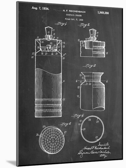 Cocktail Shaker Construction Patent-null-Mounted Art Print