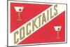 Cocktails, Gibsons-null-Mounted Art Print