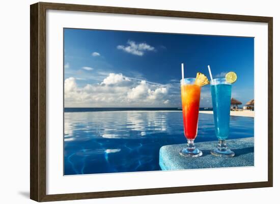 Cocktails Near The Swimming Pool-haveseen-Framed Photographic Print