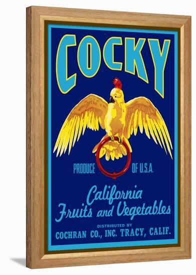 Cocky - Vegetable Crate Label-Lantern Press-Framed Stretched Canvas