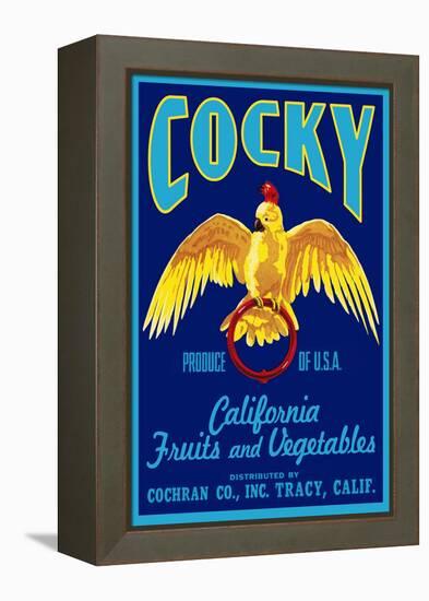 Cocky - Vegetable Crate Label-Lantern Press-Framed Stretched Canvas