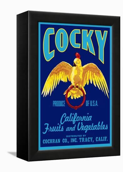 Cocky - Vegetable Crate Label-Lantern Press-Framed Stretched Canvas