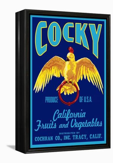 Cocky - Vegetable Crate Label-Lantern Press-Framed Stretched Canvas