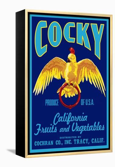 Cocky - Vegetable Crate Label-Lantern Press-Framed Stretched Canvas