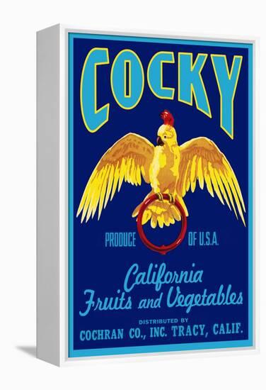 Cocky - Vegetable Crate Label-Lantern Press-Framed Stretched Canvas