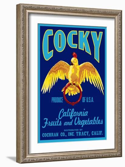 Cocky - Vegetable Crate Label-Lantern Press-Framed Art Print