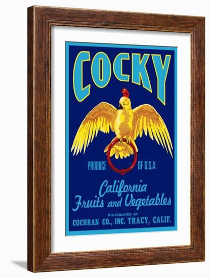 Cocky - Vegetable Crate Label-Lantern Press-Framed Art Print