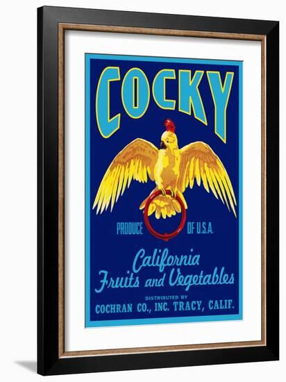 Cocky - Vegetable Crate Label-Lantern Press-Framed Art Print