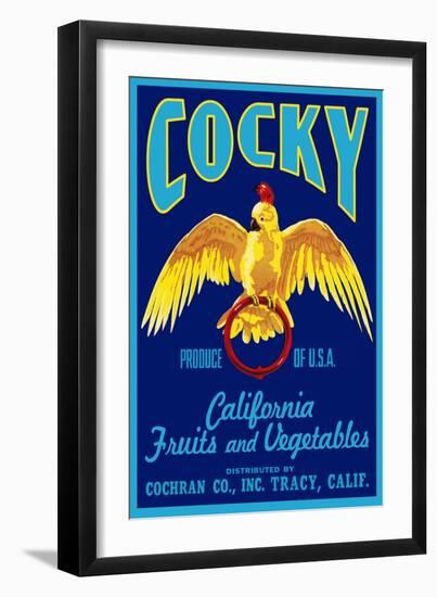 Cocky - Vegetable Crate Label-Lantern Press-Framed Art Print