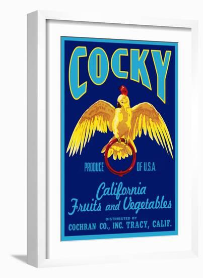 Cocky - Vegetable Crate Label-Lantern Press-Framed Art Print