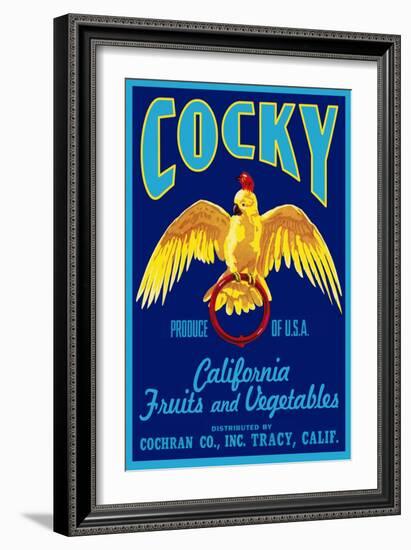 Cocky - Vegetable Crate Label-Lantern Press-Framed Art Print