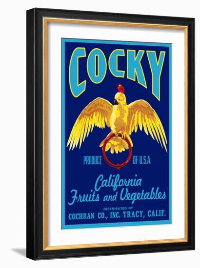 Cocky - Vegetable Crate Label-Lantern Press-Framed Art Print