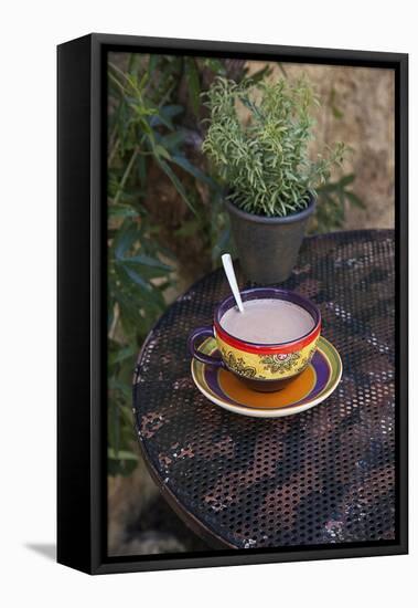 Cocoa in Coloured Cup-Andrea Haase-Framed Premier Image Canvas