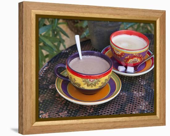 Cocoa in Coloured Cup-Andrea Haase-Framed Premier Image Canvas