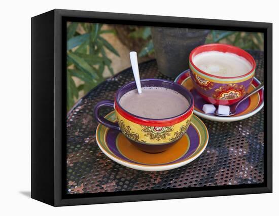 Cocoa in Coloured Cup-Andrea Haase-Framed Premier Image Canvas