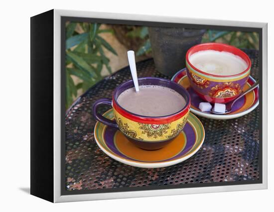 Cocoa in Coloured Cup-Andrea Haase-Framed Premier Image Canvas