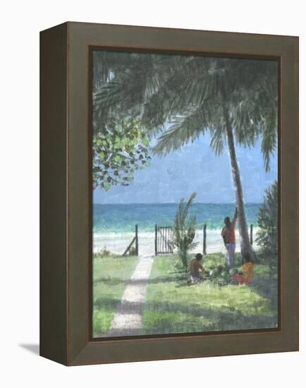 Coconut Man Calls, Sri Lanka, 2015-Lincoln Seligman-Framed Premier Image Canvas