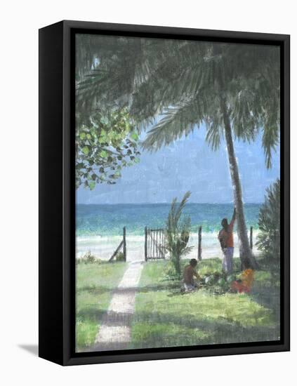 Coconut Man Calls, Sri Lanka, 2015-Lincoln Seligman-Framed Premier Image Canvas
