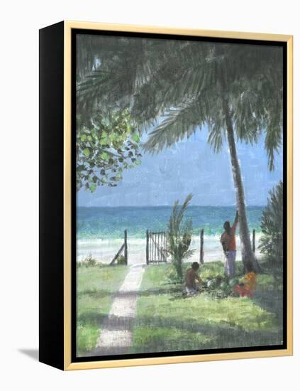 Coconut Man Calls, Sri Lanka, 2015-Lincoln Seligman-Framed Premier Image Canvas