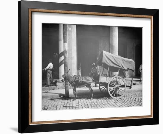 Coconut Merchants Wagon, Havana, Cuba-null-Framed Photo