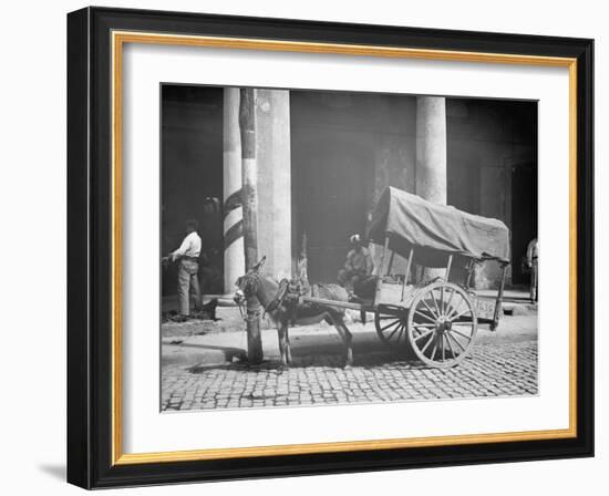 Coconut Merchants Wagon, Havana, Cuba-null-Framed Photo