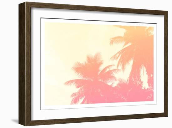 Coconut Palm Trees-Summer Photography-Framed Art Print