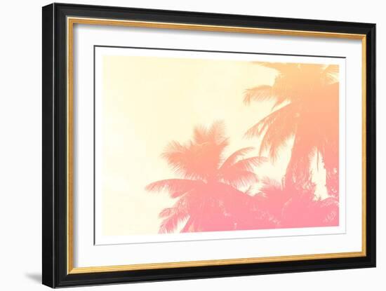 Coconut Palm Trees-Summer Photography-Framed Art Print