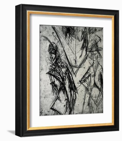 Cocottes at Night-Ernst Ludwig Kirchner-Framed Art Print