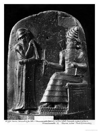 Code Of Hammurabi The God Shamash Dictating Laws To Hammurabi King Of Babylon Susa C 1750 Giclee Print Mesopotamian Art Com