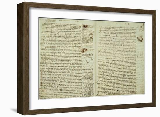 Codex Hammer Pages 124-127-Leonardo da Vinci-Framed Giclee Print