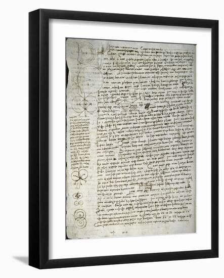 Codex Leicester: Science of Waves-Leonardo da Vinci-Framed Giclee Print