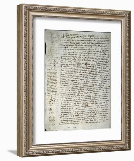 Codex Leicester: Science of Waves-Leonardo da Vinci-Framed Giclee Print