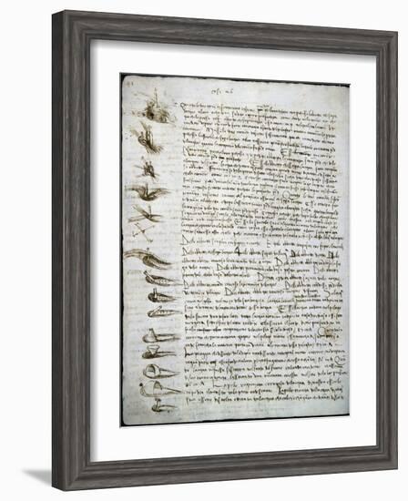 Codex Leicester: Water Flow-Leonardo da Vinci-Framed Giclee Print