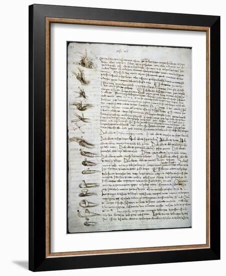 Codex Leicester: Water Flow-Leonardo da Vinci-Framed Giclee Print