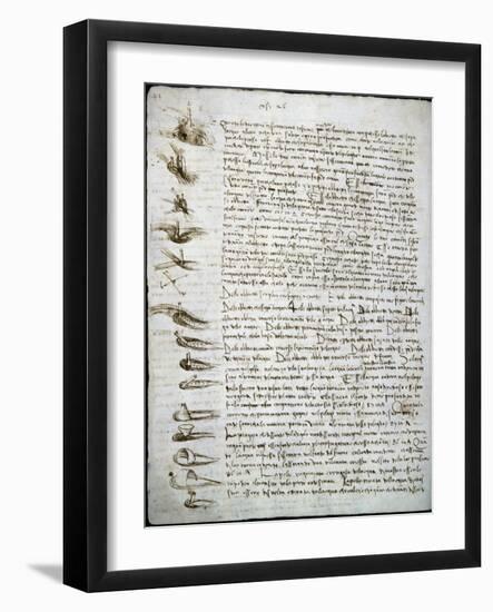 Codex Leicester: Water Flow-Leonardo da Vinci-Framed Giclee Print