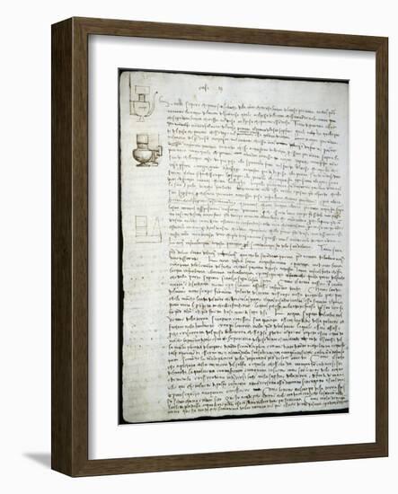 Codex Leicester: Water Pressure Theories-Leonardo da Vinci-Framed Giclee Print