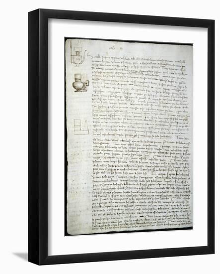 Codex Leicester: Water Pressure Theories-Leonardo da Vinci-Framed Giclee Print