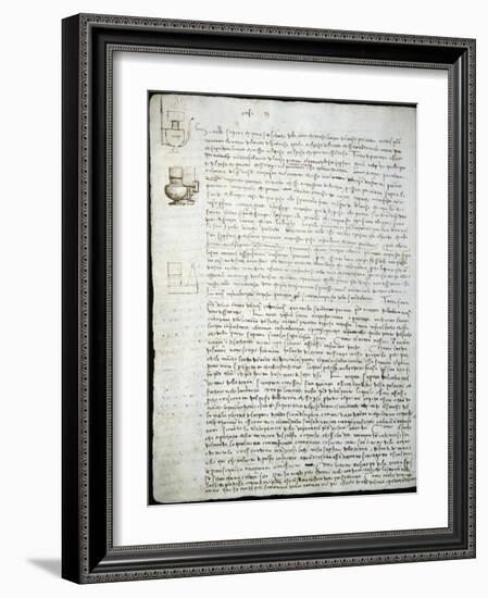 Codex Leicester: Water Pressure Theories-Leonardo da Vinci-Framed Giclee Print