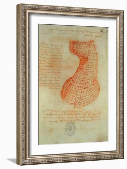 Codex Madrid 1/57-R Study for a Sculpture of a Horse-Leonardo da Vinci-Framed Giclee Print