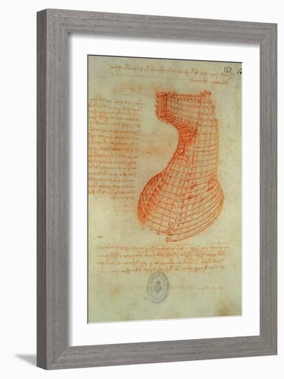 Codex Madrid 1/57-R Study for a Sculpture of a Horse-Leonardo da Vinci-Framed Giclee Print