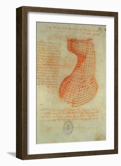 Codex Madrid 1/57-R Study for a Sculpture of a Horse-Leonardo da Vinci-Framed Giclee Print