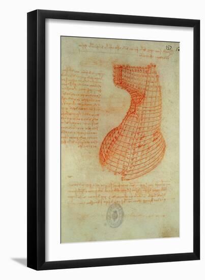 Codex Madrid 1/57-R Study for a Sculpture of a Horse-Leonardo da Vinci-Framed Giclee Print