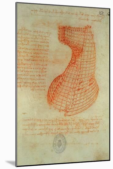 Codex Madrid 1/57-R Study for a Sculpture of a Horse-Leonardo da Vinci-Mounted Giclee Print