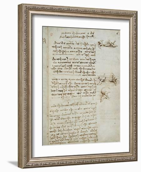 Codex on the Flight of Birds-Leonardo da Vinci-Framed Giclee Print