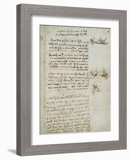 Codex on the Flight of Birds-Leonardo da Vinci-Framed Giclee Print