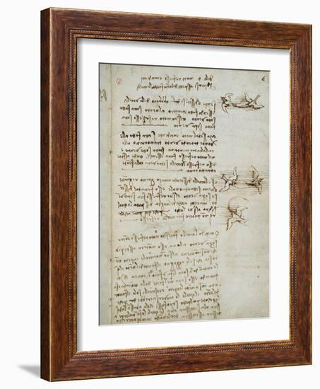 Codex on the Flight of Birds-Leonardo da Vinci-Framed Giclee Print