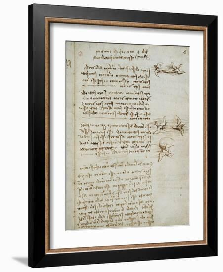 Codex on the Flight of Birds-Leonardo da Vinci-Framed Giclee Print